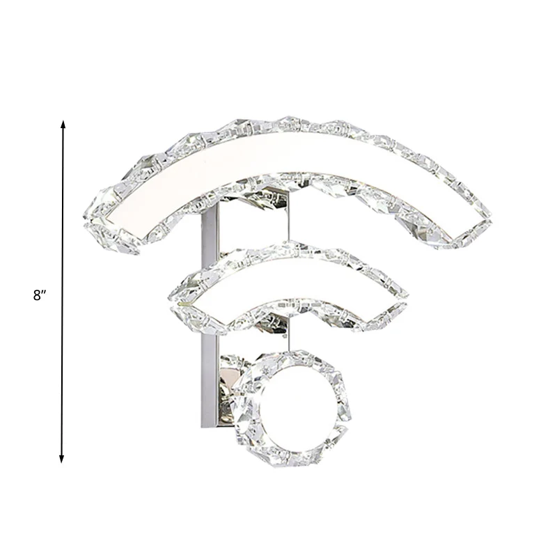 Applique murale Wifi modernisme K9 cristal LED noir, éclairage mural en lumière chaude/blanche Clearhalo