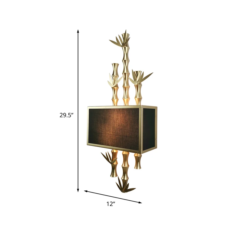 Applique rectangulaire en métal, lampe murale rustique à 1 lumière pour salon, noir/blanc Clearhalo