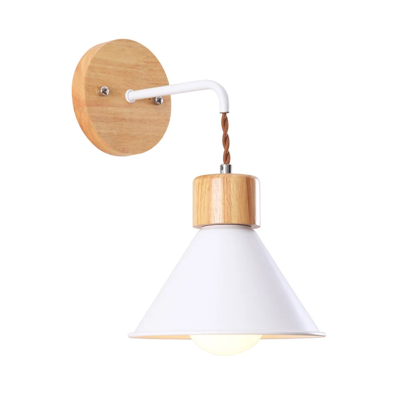 Applique trompette en métal modernisme, 1 tête, luminaire mural gris/blanc/rose pour chevet Clearhalo