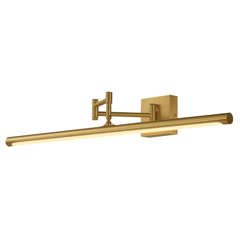 Applique de vanité en Tube de laiton pliable, lampe murale LED en métal vieilli pour salle d'eau Clearhalo