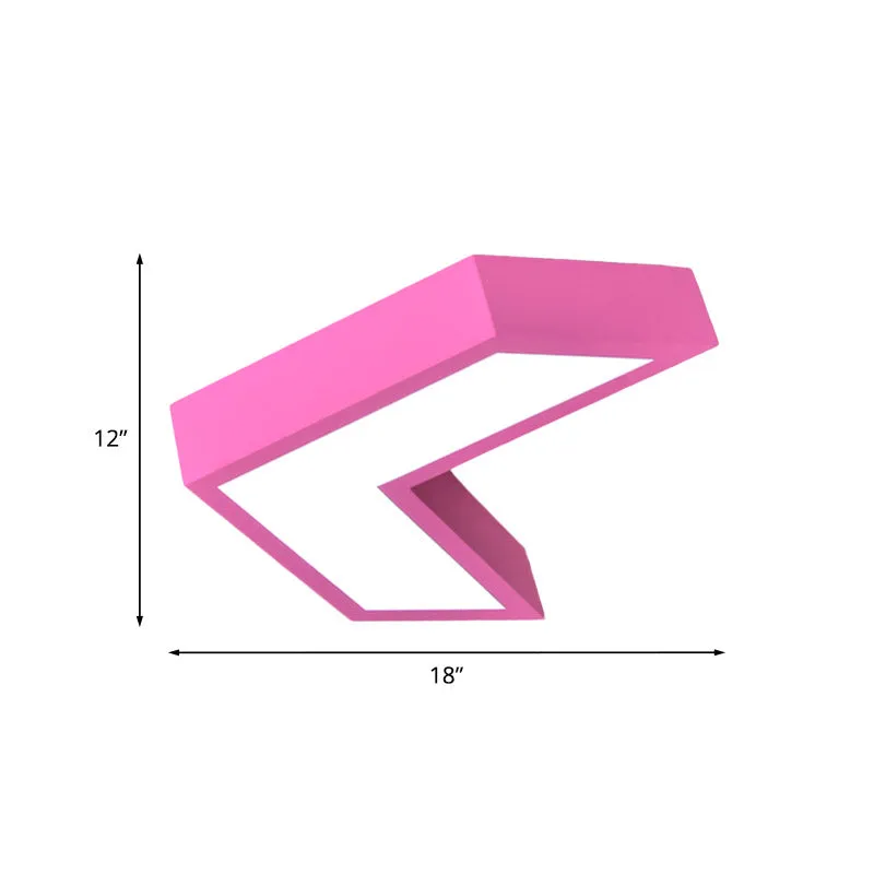 Arrow Maternelle Luminaire Encastré Acrylique Led Plafonnier Pour Enfants En Rose Clearhalo