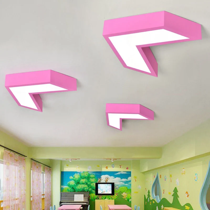Arrow Maternelle Luminaire Encastré Acrylique Led Plafonnier Pour Enfants En Rose Clearhalo