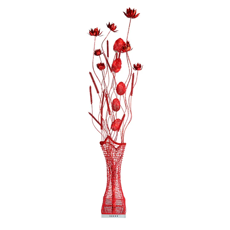 Art Decor Entwing Branch Lampadaire décoratif LED en aluminium Base géométrique Lampadaire de lecture en or/noir/rouge Cle...