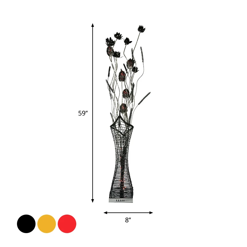 Art Decor Entwing Branch Lampadaire décoratif LED en aluminium Base géométrique Lampadaire de lecture en or/noir/rouge Cle...
