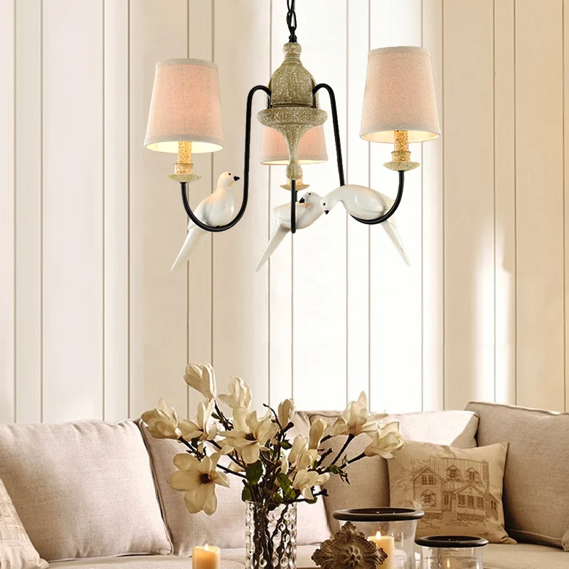Baril pendentif lustre lumière tissu nordique 3/6 têtes lumière Tan suspendu plafonnier Clearhalo