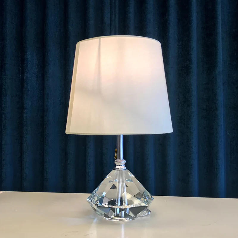 Barrel K9 cristal lampe de chevet simplicité 1 tête blanc éclairage de nuit pour salon Clearhalo