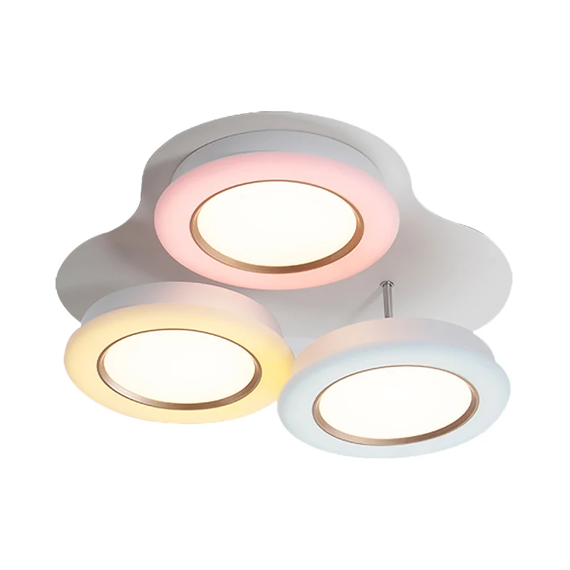 Bean Kids Room Plafonnier Acrylique 3 Lumières Style Macaron LED Luminaire Encastré en Lumière Chaude/Blanche Clearhalo