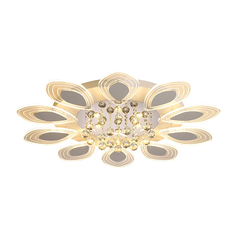 Bloom Salon Plafonnier Moderniste Boule de Cristal Clair LED Chrome Plafonnier Clearhalo