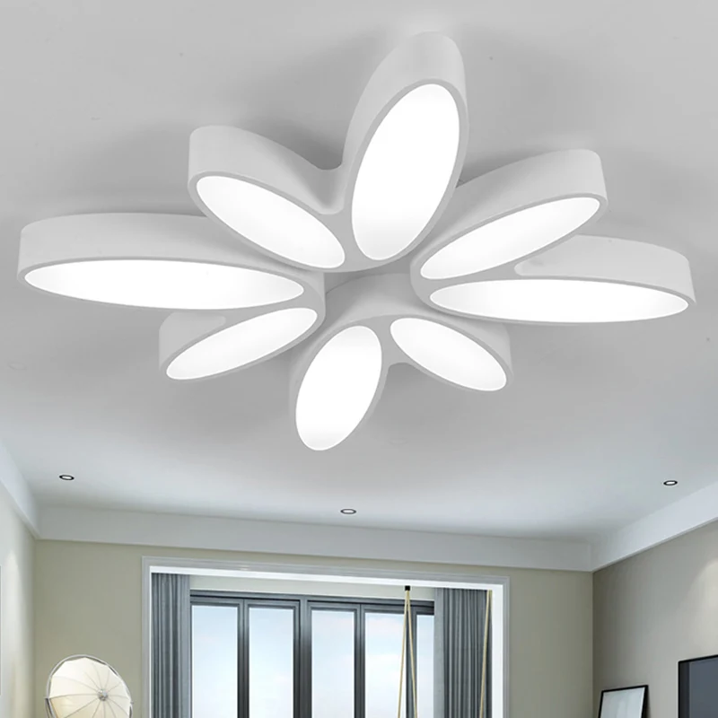 Blossom Plafonnier créatif en acrylique à 8 pétales pour chambre d'enfant - Blanc Clearhalo