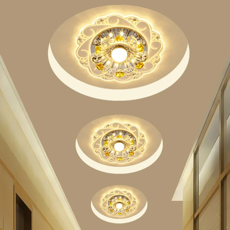 Blossom Plafonnier LED Style Moderne Cristal Clair Plafonnier Luminaire pour Couloir Clearhalo