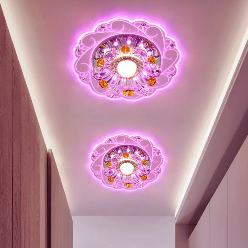Blossom Plafonnier LED Style Moderne Cristal Clair Plafonnier Luminaire pour Couloir Clearhalo