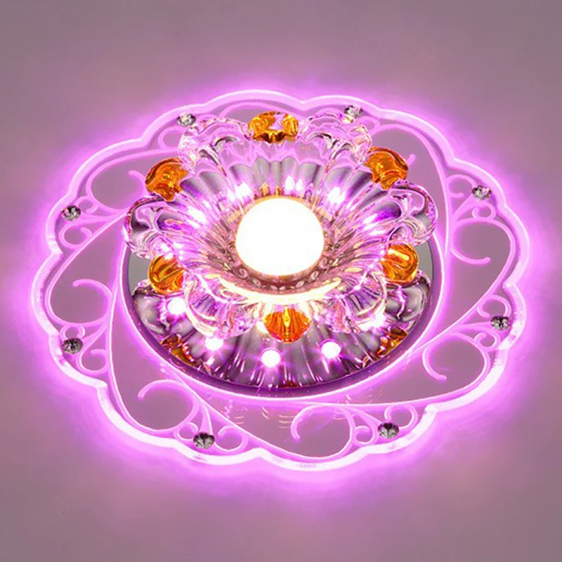 Blossom Plafonnier LED Style Moderne Cristal Clair Plafonnier Luminaire pour Couloir Clearhalo