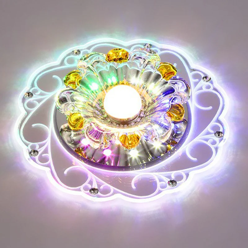 Blossom Plafonnier LED Style Moderne Cristal Clair Plafonnier Luminaire pour Couloir Clearhalo