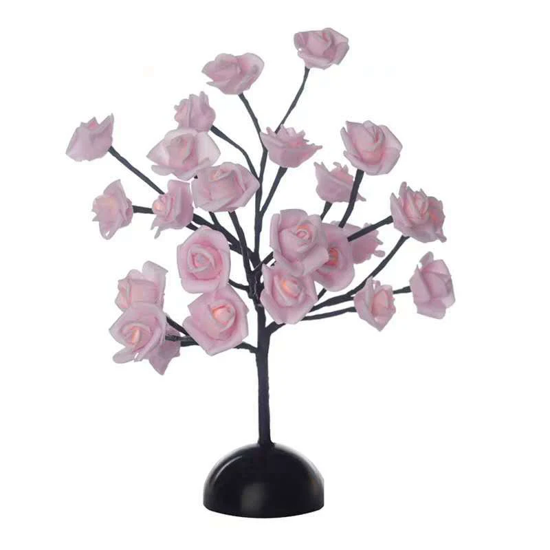 Branche d'arbre en plastique LED lampe de Table artistique noir batterie lampe de chevet pour chambre à coucher Clearhalo