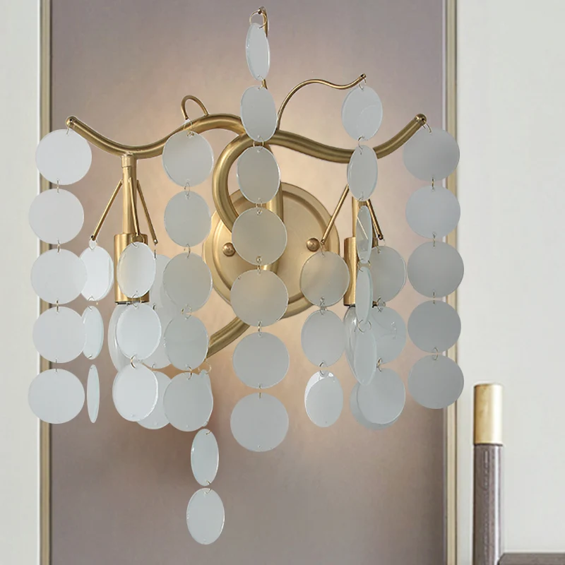 Branche Design chambre éclairage mural bleu/rose verre 2 lumières Style moderne applique avec ampoule ouverte Clearhalo