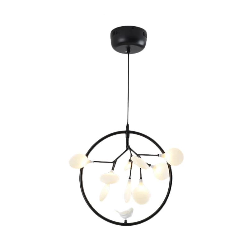 Brindille balcon suspension avec oiseau déco verre métal moderne élégant lustre Clearhalo