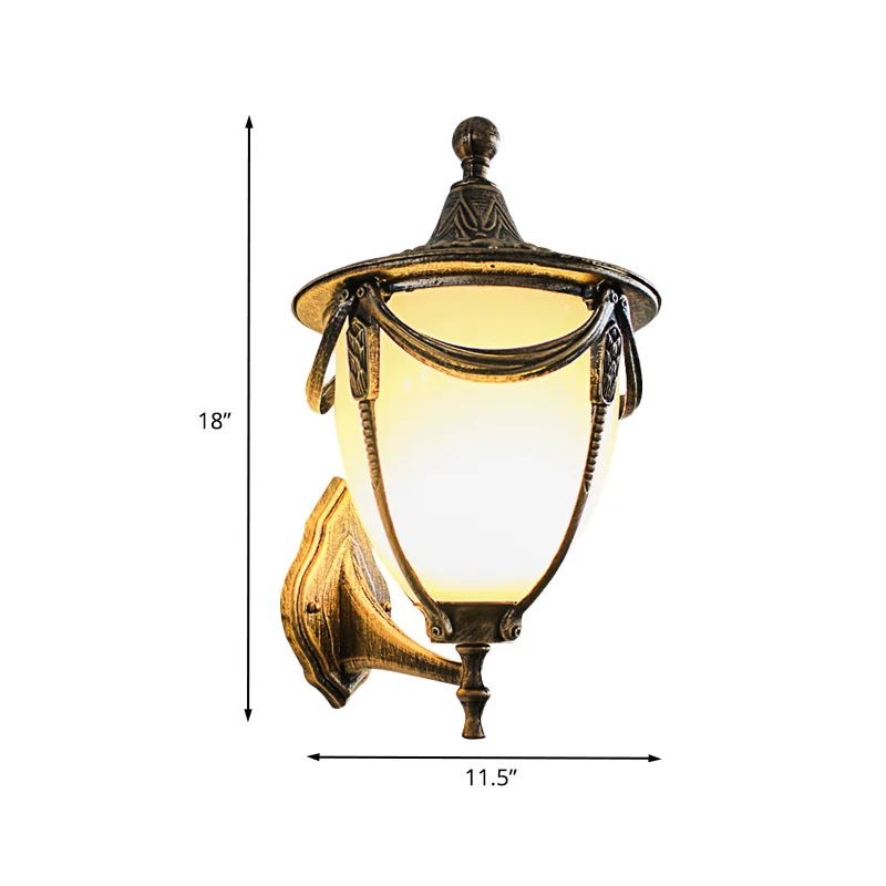 Bronze pomme de pin idées d'éclairage mural rustique métallique 1 tête applique murale extérieure Clearhalo