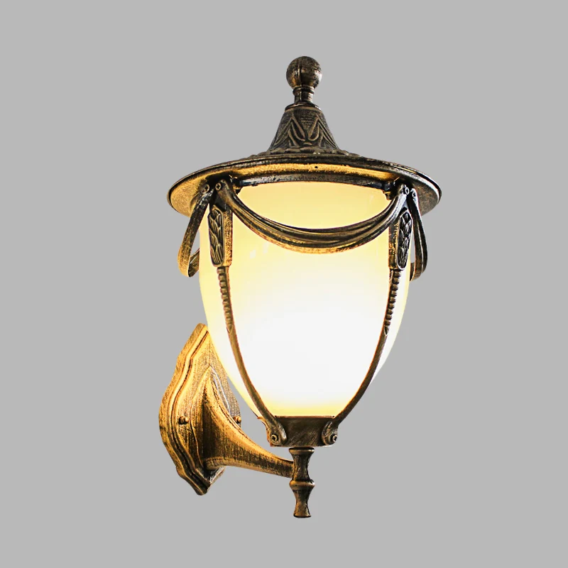 Bronze pomme de pin idées d'éclairage mural rustique métallique 1 tête applique murale extérieure Clearhalo