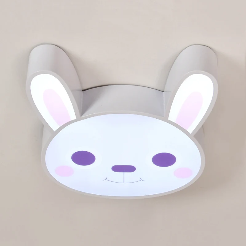 Bunny Girls Chambre Plafonnier Plafonnier Acrylique Animal en Finition Blanche Clearhalo
