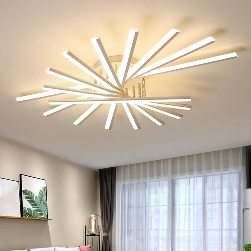 Burst Design Plafonnier en acrylique moderniste à 5/9 ampoules LED blanches semi-encastrées en lumière chaude/blanche Clea...