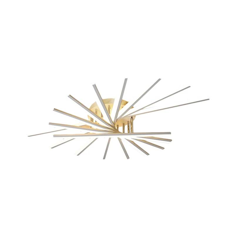 Burst Design Plafonnier en acrylique moderniste à 5/9 ampoules LED blanches semi-encastrées en lumière chaude/blanche Clea...