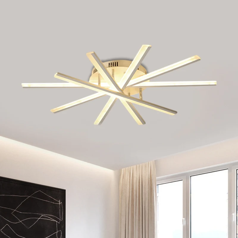 Burst Design Plafonnier en acrylique moderniste à 5/9 ampoules LED blanches semi-encastrées en lumière chaude/blanche Clea...
