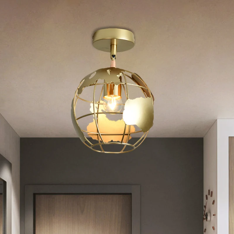 Cadre cylindrique/carré en métal, éclairage semi-monté, luminaire de plafond élégant pour Loft, chambre à coucher, 1 ampou...