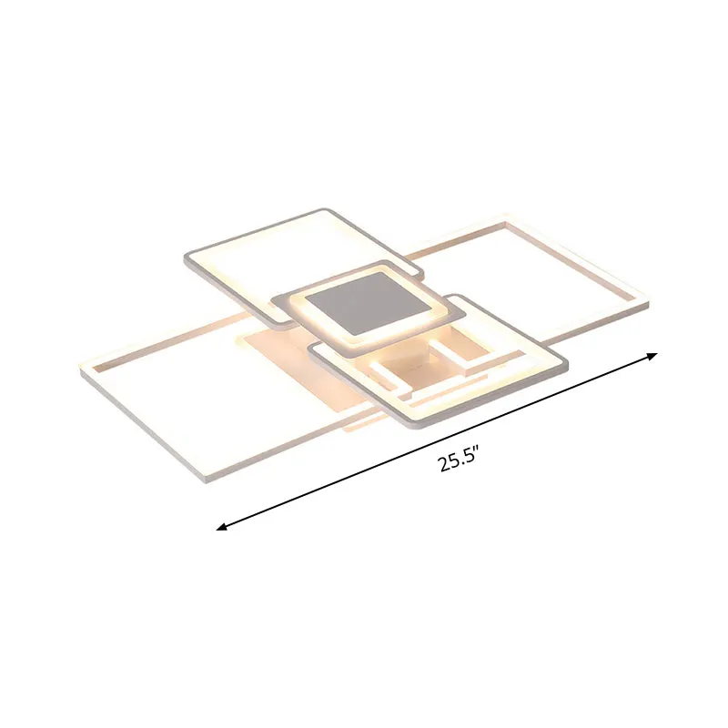 Cadre encastré simple en acrylique, 21,5"/25,5"/31,5" de large, plafonnier LED blanc/café en lumière chaude/blanche Clearhalo