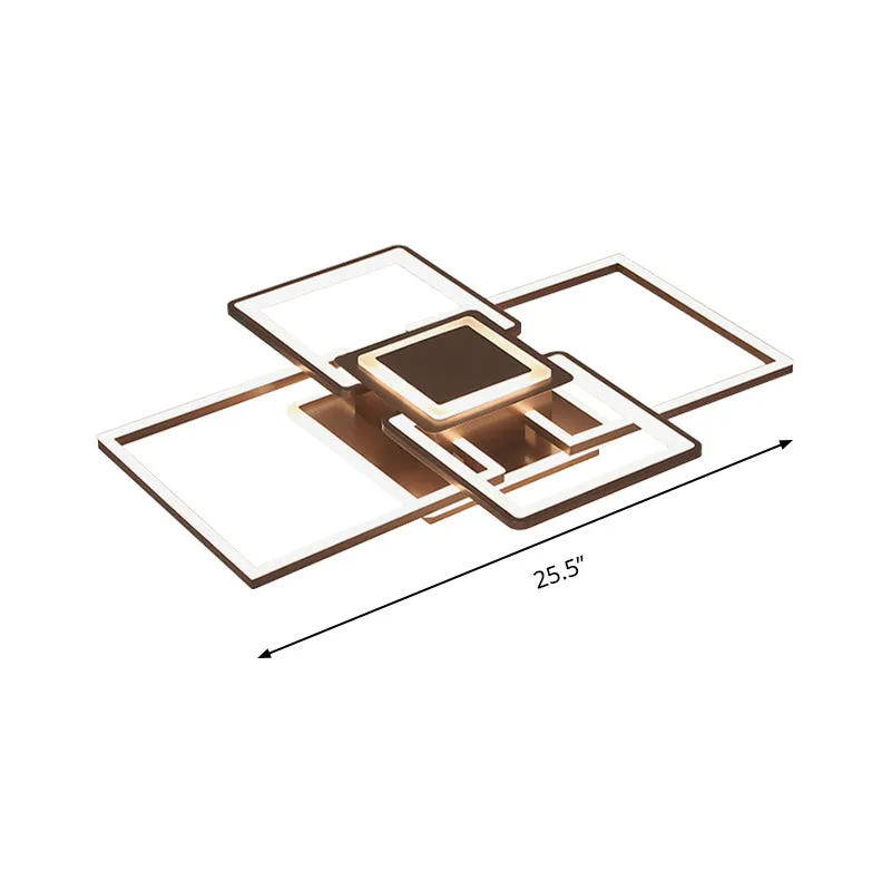 Cadre encastré simple en acrylique, 21,5"/25,5"/31,5" de large, plafonnier LED blanc/café en lumière chaude/blanche Clearhalo