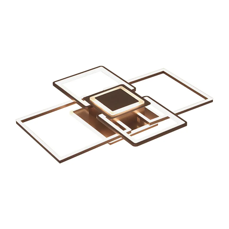 Cadre encastré simple en acrylique, 21,5"/25,5"/31,5" de large, plafonnier LED blanc/café en lumière chaude/blanche Clearhalo