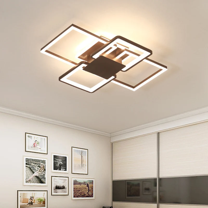 Cadre encastré simple en acrylique, 21,5"/25,5"/31,5" de large, plafonnier LED blanc/café en lumière chaude/blanche Clearhalo