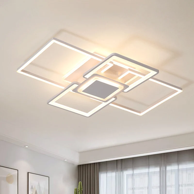 Cadre encastré simple en acrylique, 21,5"/25,5"/31,5" de large, plafonnier LED blanc/café en lumière chaude/blanche Clearhalo