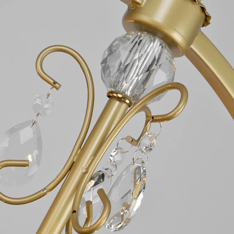 Candélabre en métal, suspension de plafond, lustre moderne en laiton à 6/8 lumières avec goutte de cristal Clearhalo