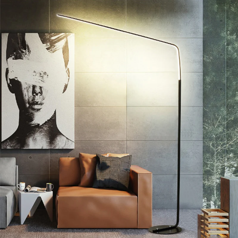 Canne à pêche en acrylique, lampe sur pied minimaliste à LED, idées d'éclairage au sol pour le salon Clearhalo