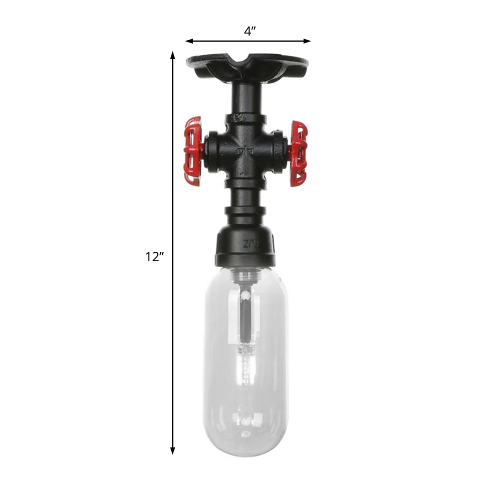 Capsule Semi-affleurant pour couloir industriel en verre transparent, éclairage de plafond noir à une lumière avec concept...