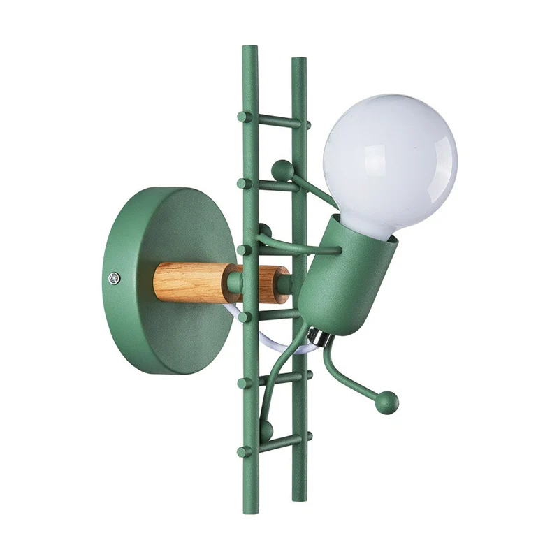 Échelle bâton homme éclairage mural décoratif en métal 1 tête chevet applique murale Clearhalo