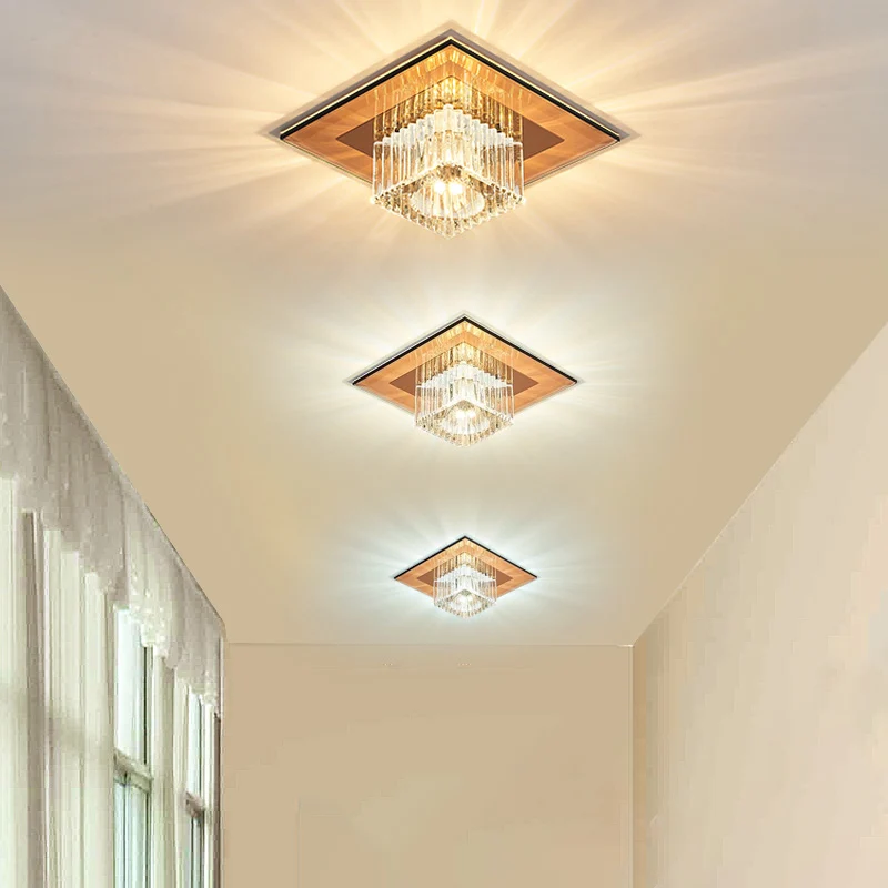 Éclairage encastré de couloir carré, luminaire encastré LED minimaliste en cristal prismatique Clearhalo