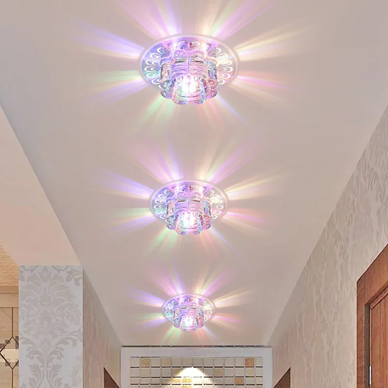 Éclairage encastré à fleurs claires, luminaire minimaliste à LED en cristal pour couloir Clearhalo