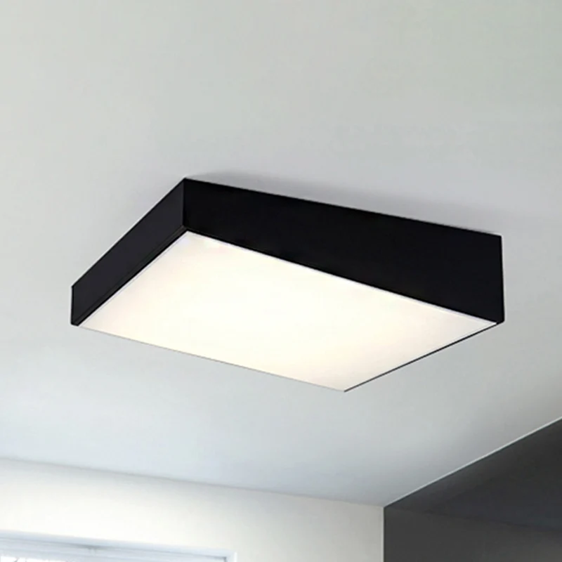 Éclairage encastré à LED contemporain de 16 "/ 19,5" de large avec abat-jour en métal, plafonnier trapézoïdal blanc/noir e...