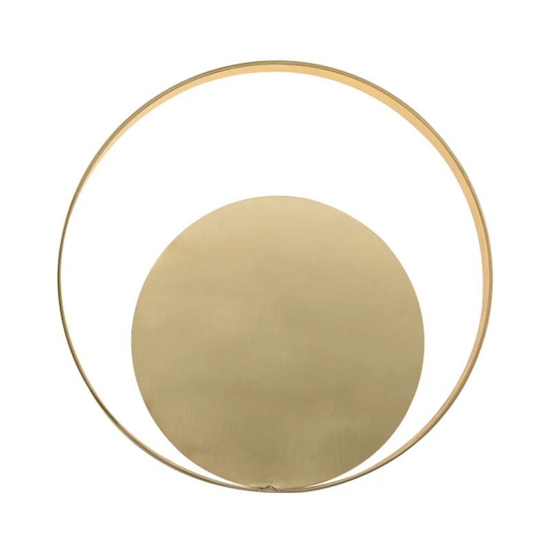 Éclairage mural circulaire doré, applique LED traditionnelle en métal, lumière blanche chaude/blanche pour le salon Clearhalo