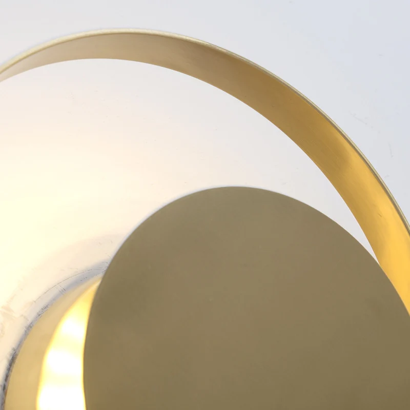Éclairage mural circulaire doré, applique LED traditionnelle en métal, lumière blanche chaude/blanche pour le salon Clearhalo