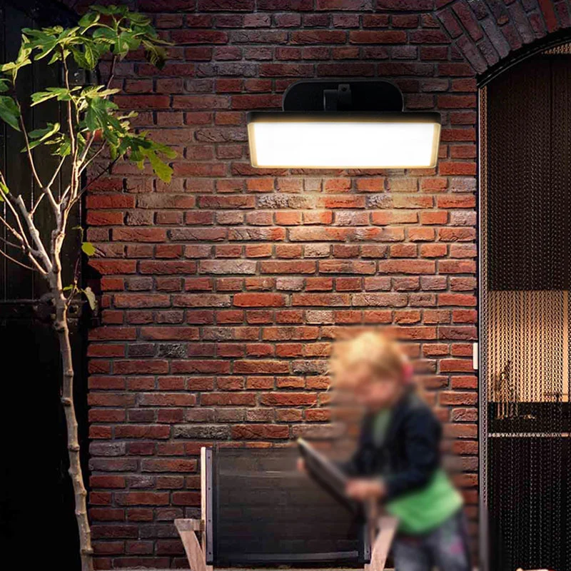 Éclairage mural contemporain à LED quadrate, éclairage métallique pour applique murale de cour en noir Clearhalo