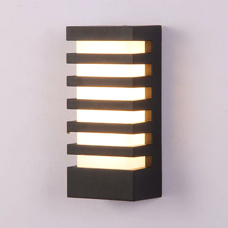 Éclairage mural d'applique murale de cour métallique de simplicité de lumière fixée au mur du rectangle LED Clearhalo