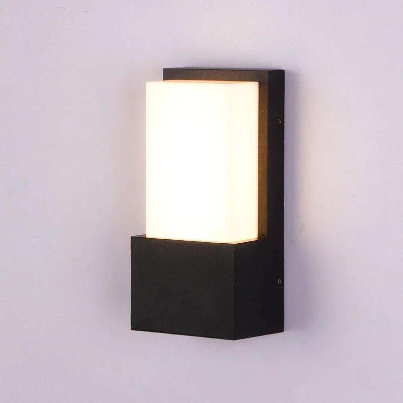 Éclairage mural d'applique murale de cour métallique de simplicité de lumière fixée au mur du rectangle LED Clearhalo