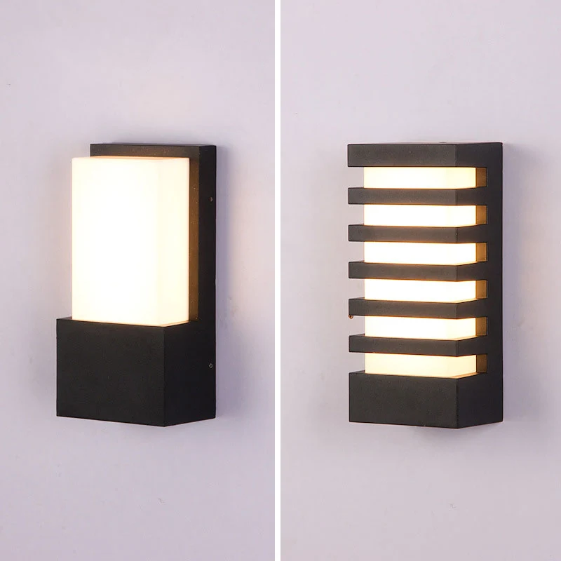 Éclairage mural d'applique murale de cour métallique de simplicité de lumière fixée au mur du rectangle LED Clearhalo