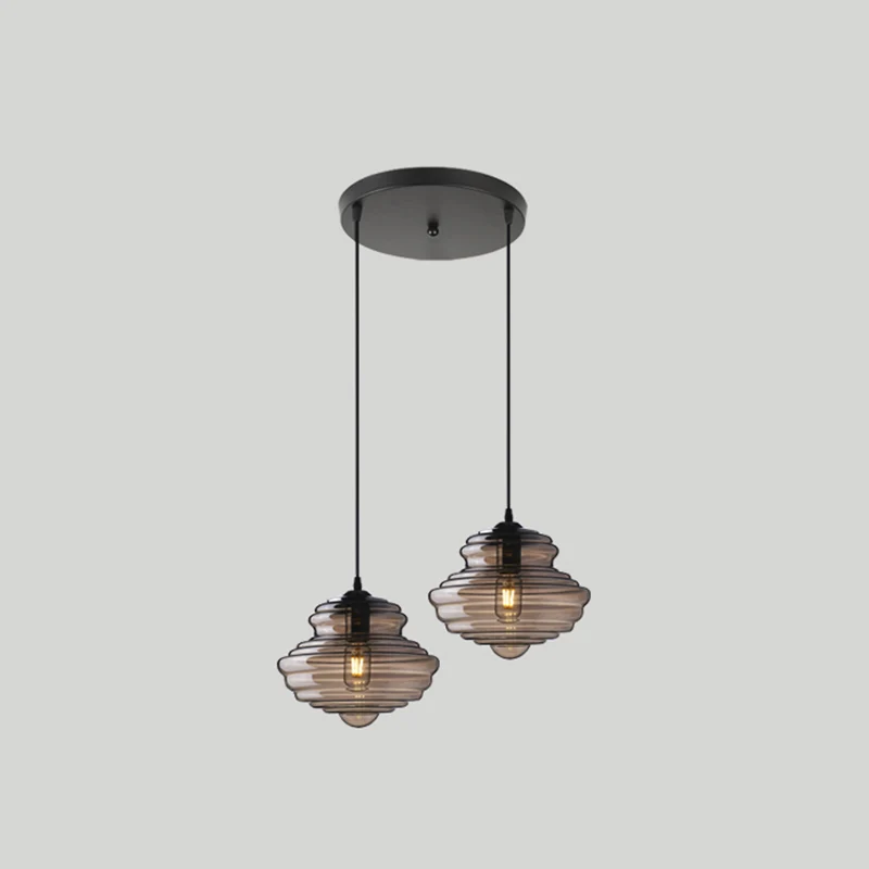 Éclairage suspendu moderne de bobine de verre de pendentif pour la table de salle à manger Clearhalo