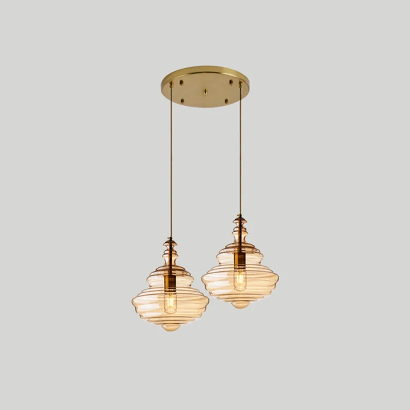 Éclairage suspendu moderne de bobine de verre de pendentif pour la table de salle à manger Clearhalo