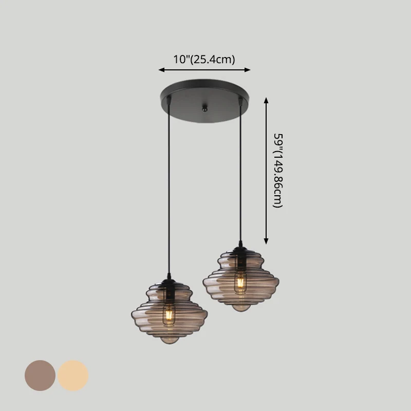 Éclairage suspendu moderne de bobine de verre de pendentif pour la table de salle à manger Clearhalo