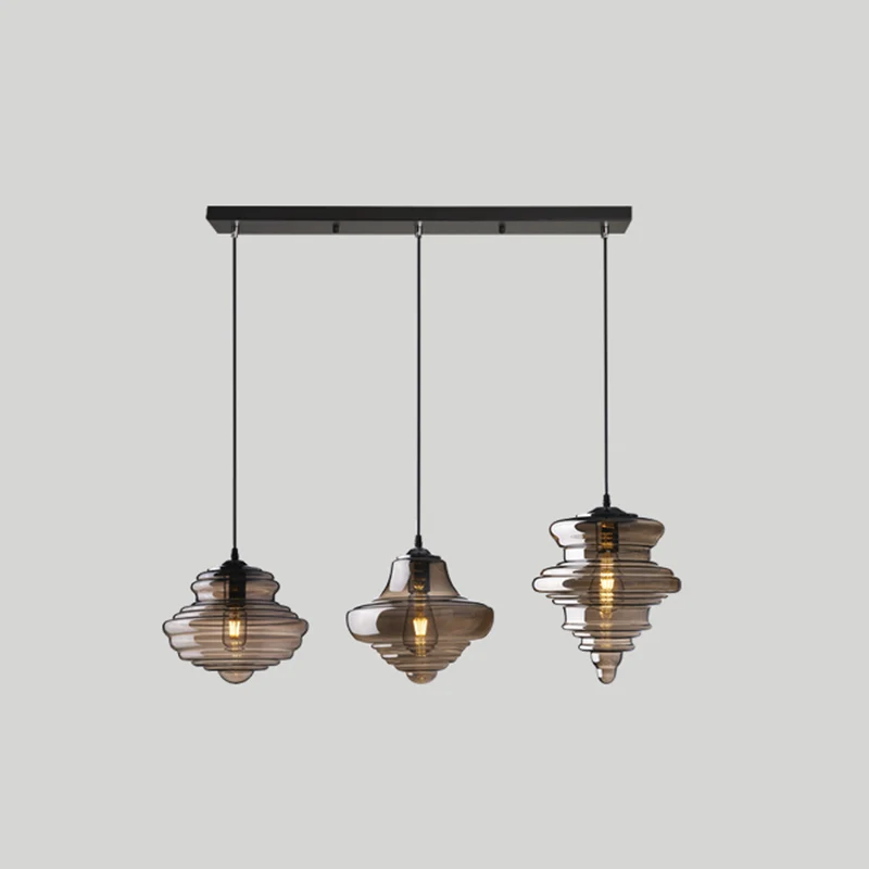 Éclairage suspendu moderne de bobine de verre de pendentif pour la table de salle à manger Clearhalo