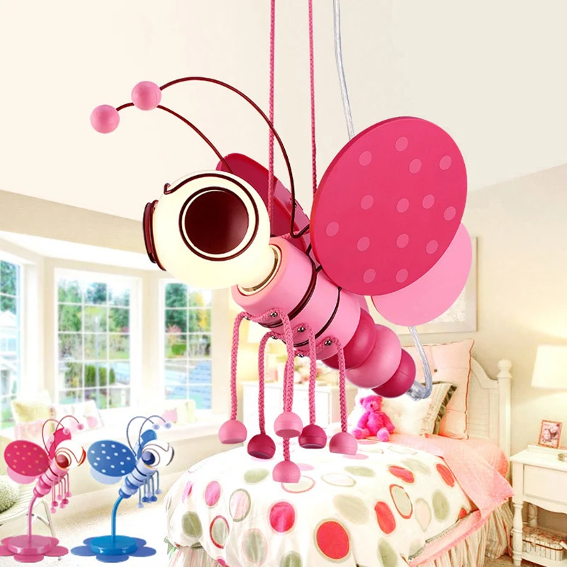 Éclairage à suspension en forme d'abeille de style enfant Plafonnier suspendu métallique à 1 lumière pour chambre d'enfant...